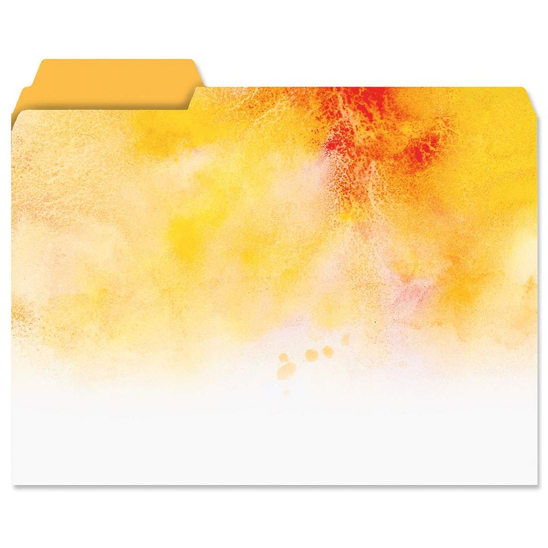 Current Brushstrokes File Folders Value Pack - Bulk Set of 24, 6 Pretty Decorative Designs, 1/3 Cut Tabs, Heavy-Duty Paper Stock, Office Supplies for Home & Work, 9-Â½â€ x 11-Â¾â€ Letter Size - Image 3